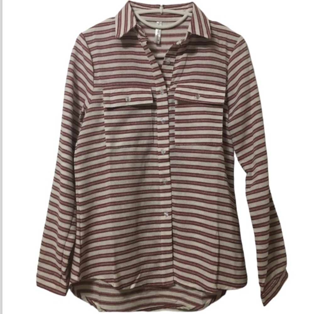 Icon Apparel Red & White striped shirt size medium